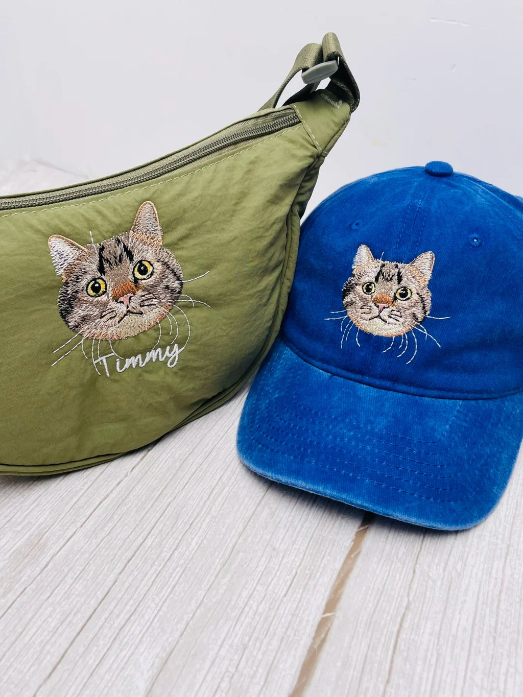 Custom Pet Embroidery Crescent Shoulder Bag