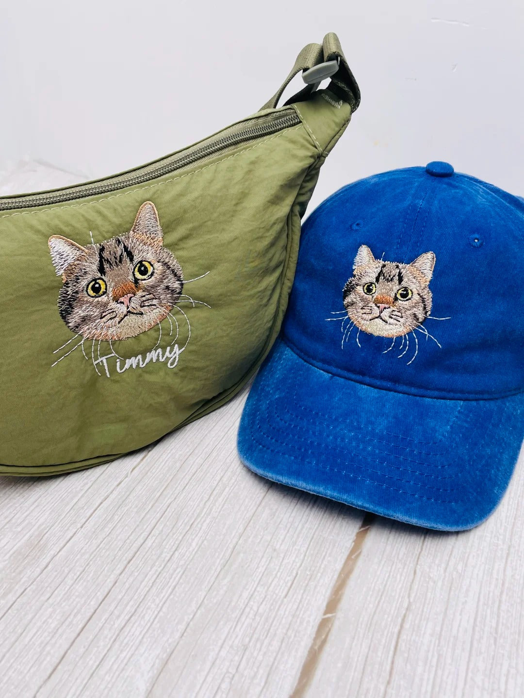 Custom Pet Embroidery Crescent Shoulder Bag