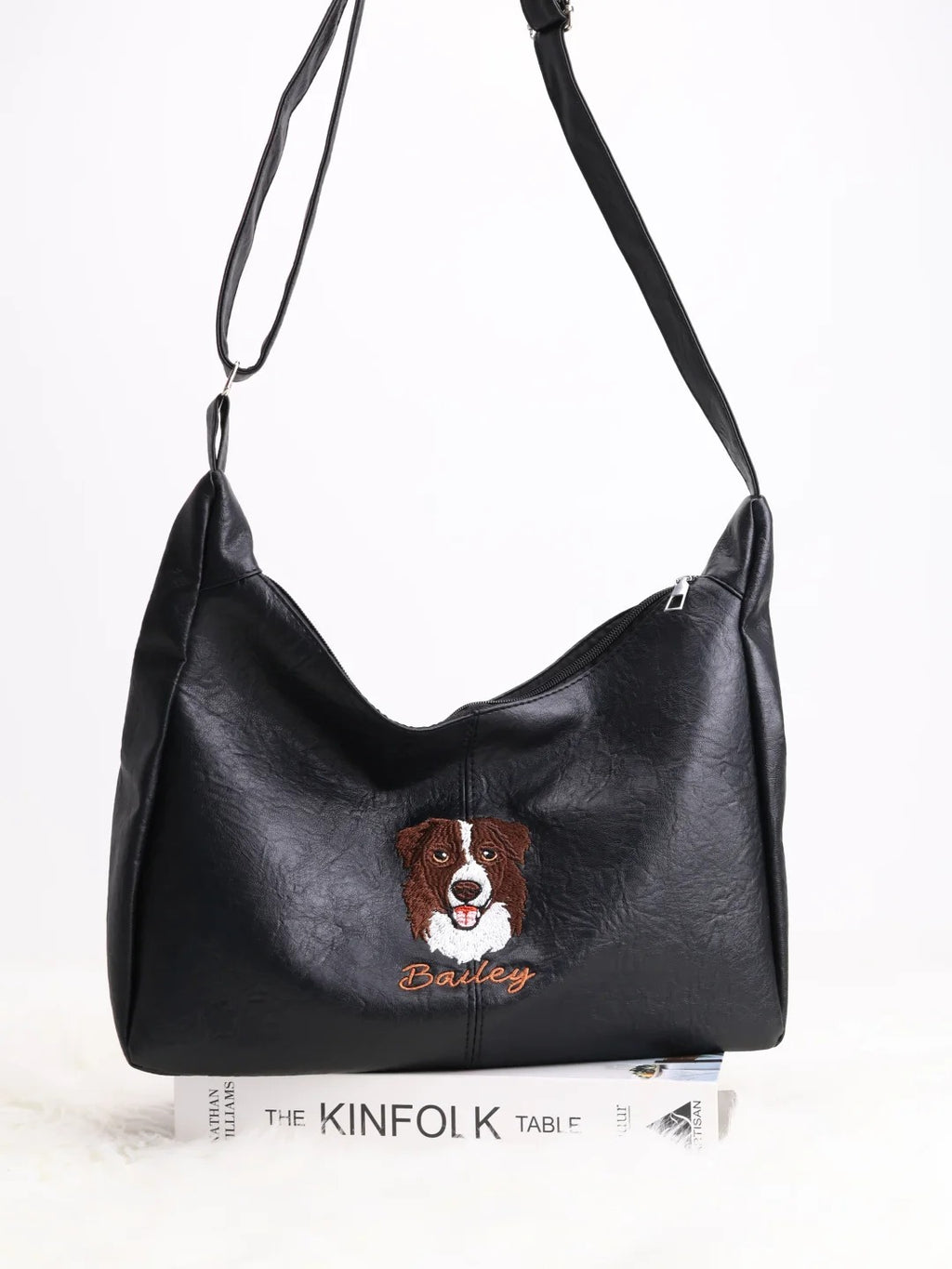 Custom Pet Embroidery PU Leather Bag
