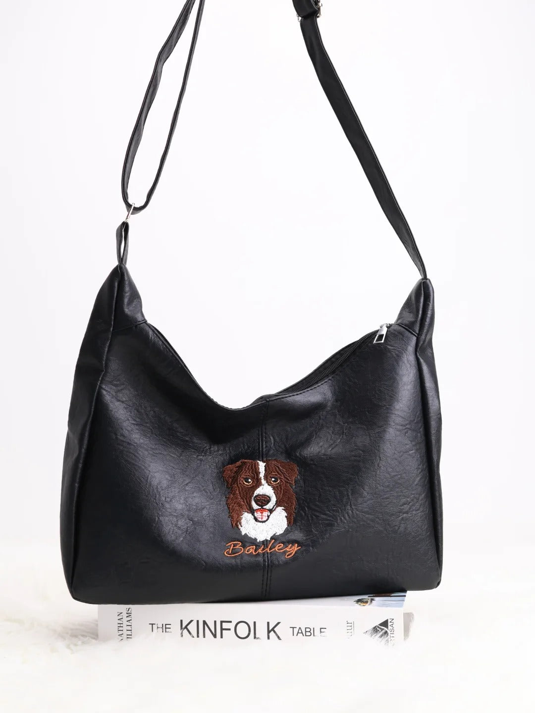 Custom Pet Embroidery PU Leather Bag