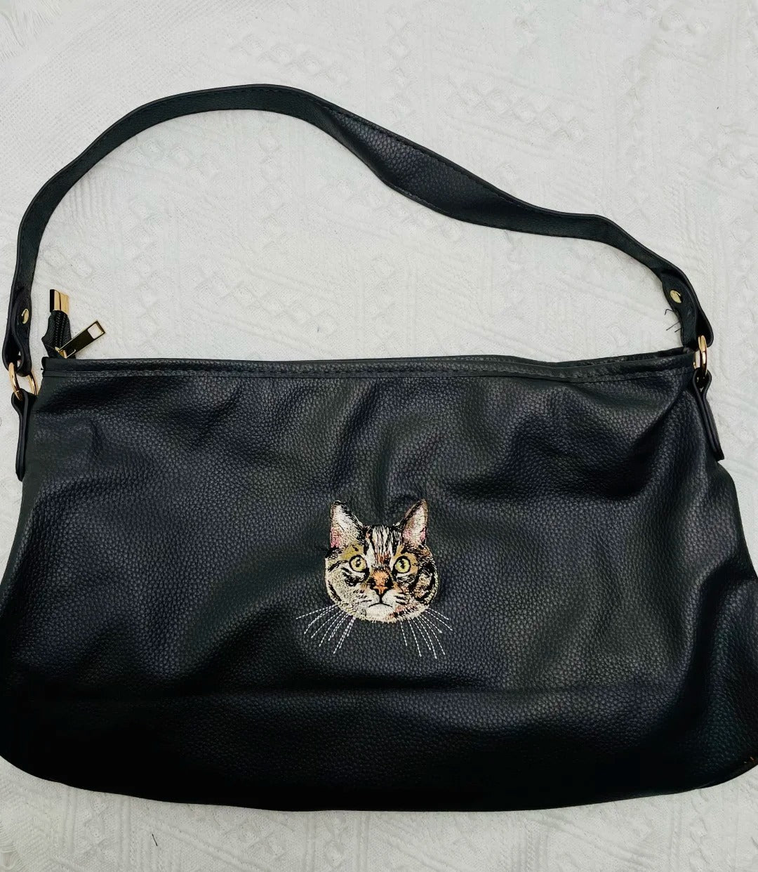 Custom Pet Embroidery PU Leather Bag