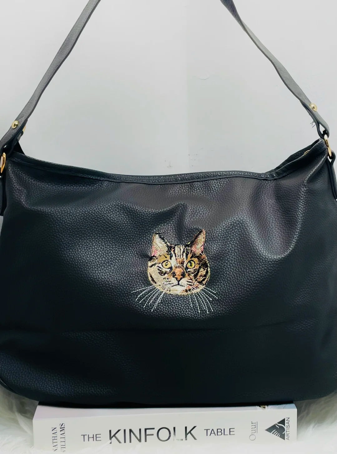 Custom Pet Embroidery PU Leather Bag