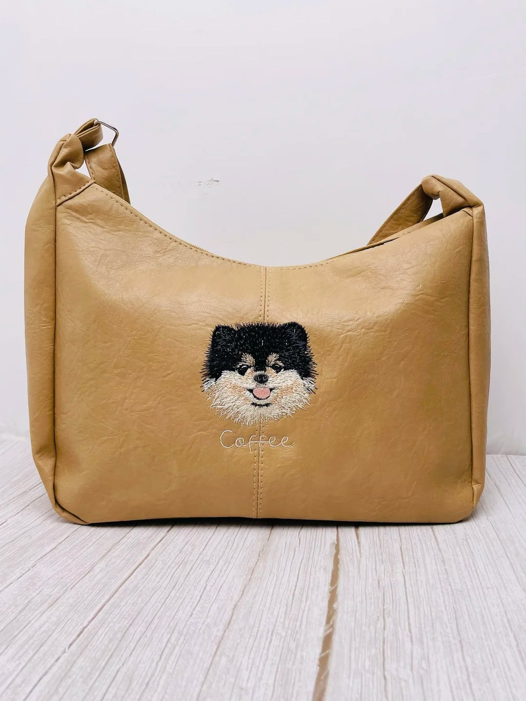Custom Pet Embroidery PU Leather Bag